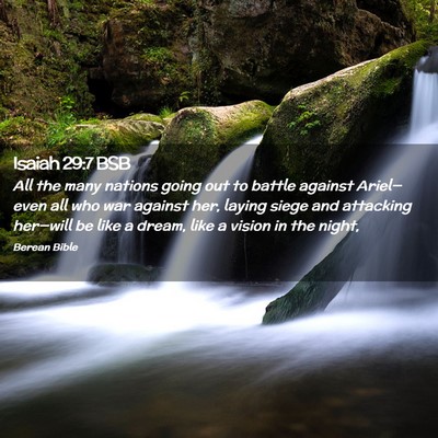 Picture 02 - Isaiah 29:7 BSB - All the many nations going out to battle against - Bible Verse Picture