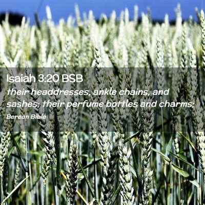 Picture 02 - Isaiah 3:20 BSB - their headdresses, ankle chains, and sashes; - Bible Verse Picture