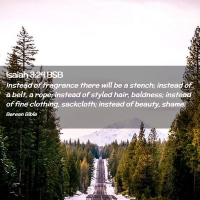 Picture 02 - Isaiah 3:24 BSB - Instead of fragrance there will be a stench; - Bible Verse Picture