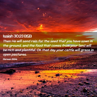 Picture 02 - Isaiah 30:23 BSB - Then He will send rain for the seed that you have - Bible Verse Picture