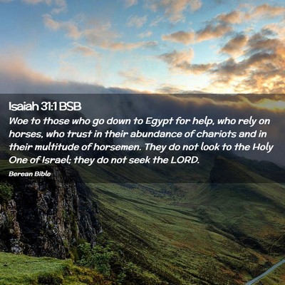Picture 02 - Isaiah 31:1 BSB - Woe to those who go down to Egypt for help, who - Bible Verse Picture