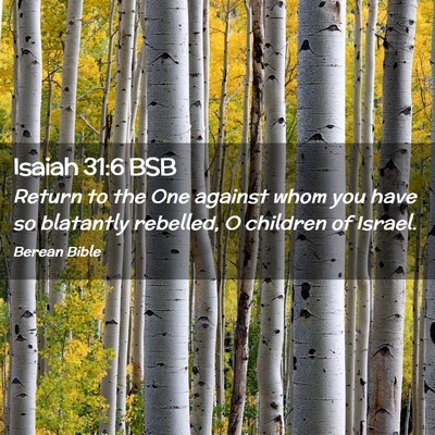 Picture 02 - Isaiah 31:6 BSB - Return to the One against whom you have so - Bible Verse Picture