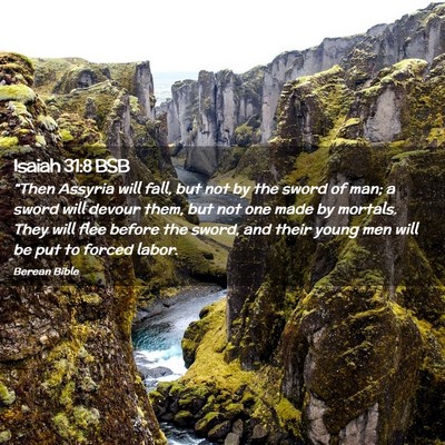 Picture 02 - Isaiah 31:8 BSB - “Then Assyria will fall, but not by the sword - Bible Verse Picture