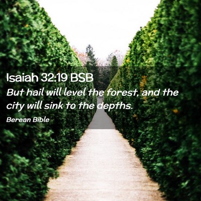 Picture 02 - Isaiah 32:19 BSB - But hail will level the forest, and the city will - Bible Verse Picture