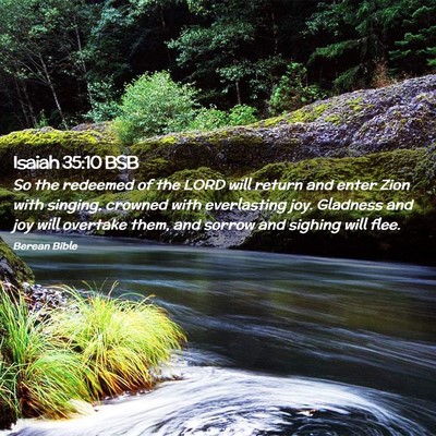 Picture 02 - Isaiah 35:10 BSB - So the redeemed of the LORD will return and enter - Bible Verse Picture