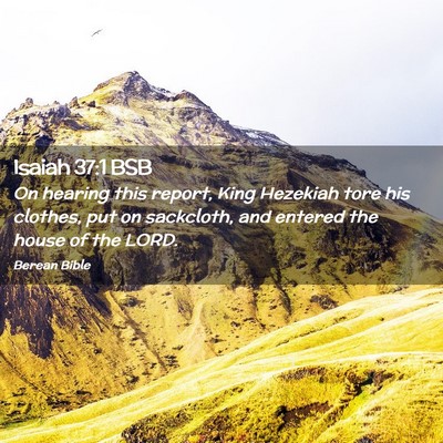Picture 02 - Isaiah 37:1 BSB - On hearing this report, King Hezekiah tore his - Bible Verse Picture