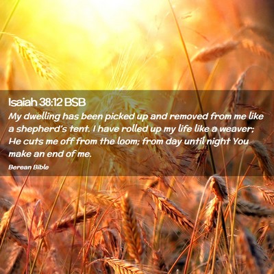 Picture 02 - Isaiah 38:12 BSB - My dwelling has been picked up and removed from - Bible Verse Picture