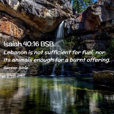 Picture 02 - Isaiah 40:16 BSB - Lebanon is not sufficient for fuel, nor its - Bible Verse Picture