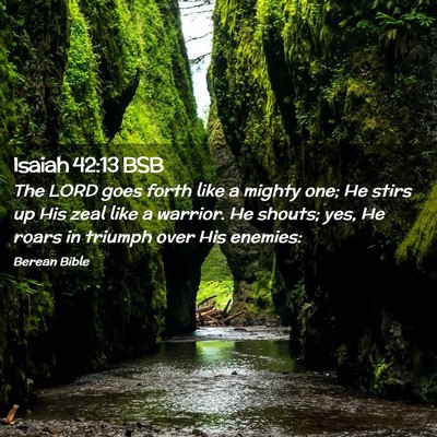 Picture 02 - Isaiah 42:13 BSB - The LORD goes forth like a mighty one; He stirs - Bible Verse Picture