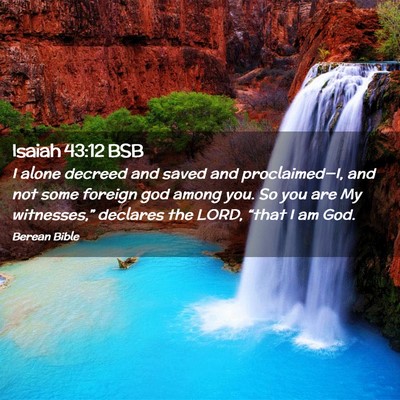 Picture 02 - Isaiah 43:12 BSB - I alone decreed and saved and proclaimed—I, and - Bible Verse Picture