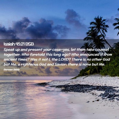 Picture 02 - Isaiah 45:21 BSB - Speak up and present your case—yes, let them - Bible Verse Picture