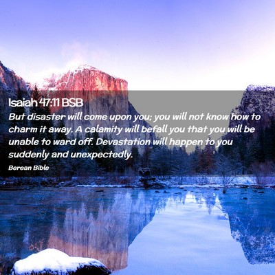 Picture 02 - Isaiah 47:11 BSB - But disaster will come upon you; you will not - Bible Verse Picture