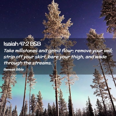 Picture 02 - Isaiah 47:2 BSB - Take millstones and grind flour; remove your - Bible Verse Picture