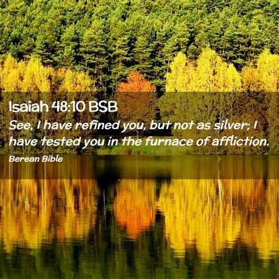Picture 02 - Isaiah 48:10 BSB - See, I have refined you, but not as silver; I - Bible Verse Picture