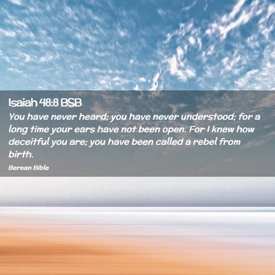 Picture 02 - Isaiah 48:8 BSB - You have never heard; you have never understood; - Bible Verse Picture