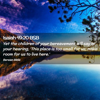 Picture 02 - Isaiah 49:20 BSB - Yet the children of your bereavement will say in - Bible Verse Picture
