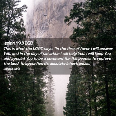 Picture 02 - Isaiah 49:8 BSB - This is what the LORD says: “In the time of - Bible Verse Picture