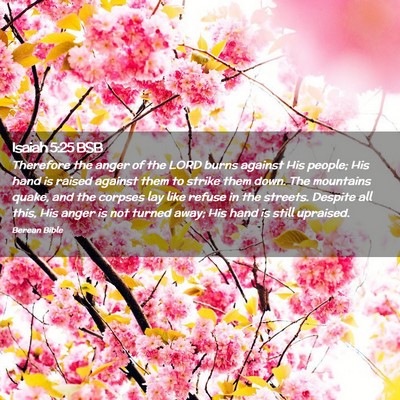 Picture 02 - Isaiah 5:25 BSB - Therefore the anger of the LORD burns against His - Bible Verse Picture