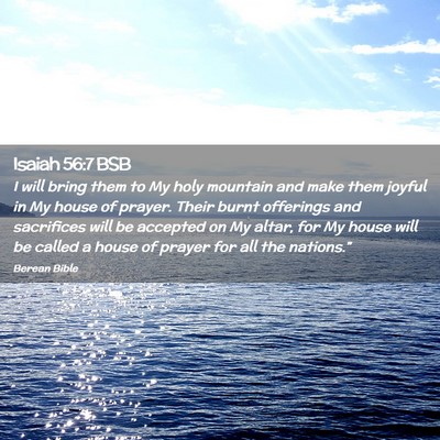 Picture 02 - Isaiah 56:7 BSB - I will bring them to My holy mountain and make - Bible Verse Picture