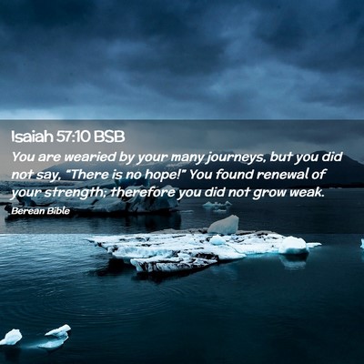 Picture 02 - Isaiah 57:10 BSB - You are wearied by your many journeys, but you - Bible Verse Picture