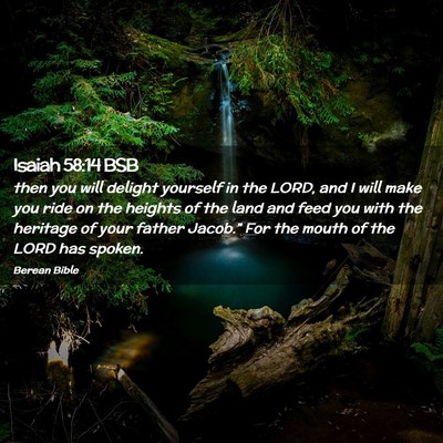Picture 02 - Isaiah 58:14 BSB - then you will delight yourself in the LORD, and I - Bible Verse Picture