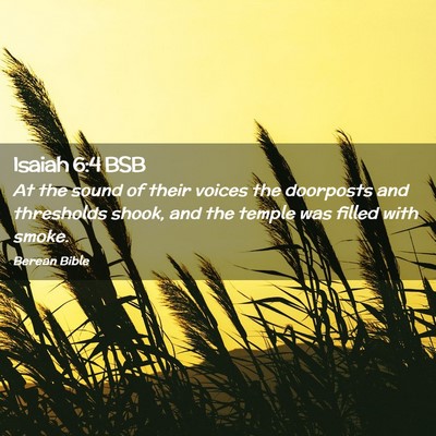 Picture 02 - Isaiah 6:4 BSB - At the sound of their voices the doorposts and - Bible Verse Picture