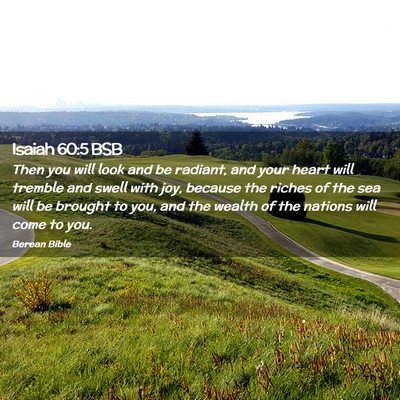 Picture 02 - Isaiah 60:5 BSB - Then you will look and be radiant, and your heart - Bible Verse Picture