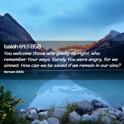 Picture 02 - Isaiah 64:5 BSB - You welcome those who gladly do right, who - Bible Verse Picture