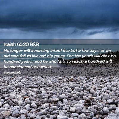 Picture 02 - Isaiah 65:20 BSB - No longer will a nursing infant live but a few - Bible Verse Picture