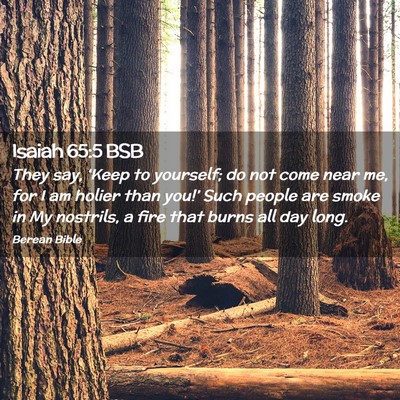 Picture 02 - Isaiah 65:5 BSB - They say, ‘Keep to yourself; do not come near - Bible Verse Picture