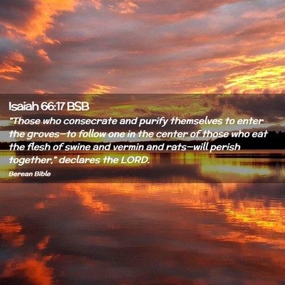 Picture 02 - Isaiah 66:17 BSB - “Those who consecrate and purify themselves to - Bible Verse Picture