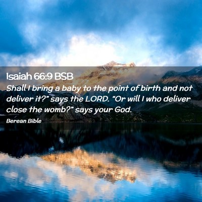 Picture 02 - Isaiah 66:9 BSB - Shall I bring a baby to the point of birth and - Bible Verse Picture