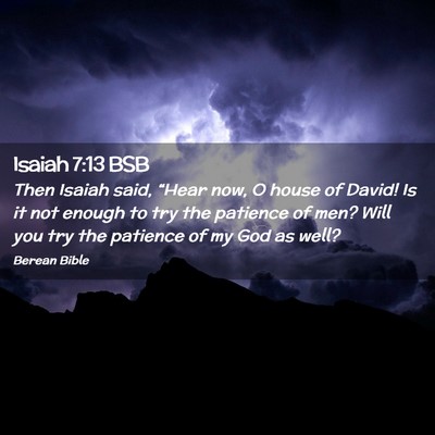 Picture 02 - Isaiah 7:13 BSB - Then Isaiah said, “Hear now, O house of David! - Bible Verse Picture