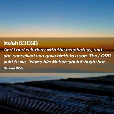 Picture 02 - Isaiah 8:3 BSB - And I had relations with the prophetess, and she - Bible Verse Picture