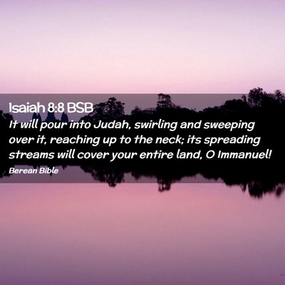Picture 02 - Isaiah 8:8 BSB - It will pour into Judah, swirling and sweeping - Bible Verse Picture