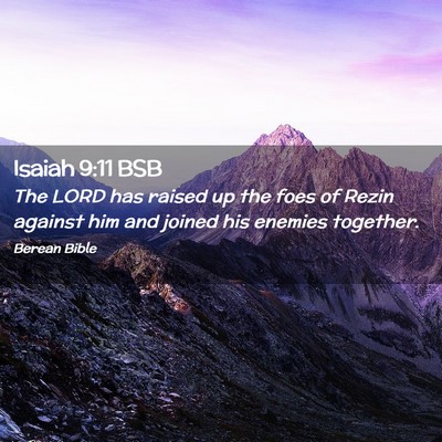 Picture 02 - Isaiah 9:11 BSB - The LORD has raised up the foes of Rezin against - Bible Verse Picture
