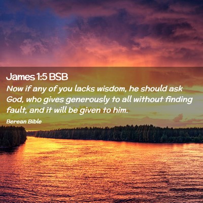 Picture 02 - James 1:5 BSB - Now if any of you lacks wisdom, he should ask - Bible Verse Picture