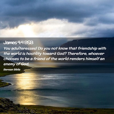 Picture 02 - James 4:4 BSB - You adulteresses! Do you not know that friendship - Bible Verse Picture