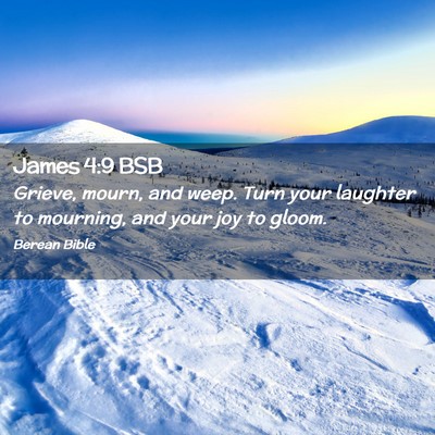 Picture 02 - James 4:9 BSB - Grieve, mourn, and weep. Turn your laughter to - Bible Verse Picture