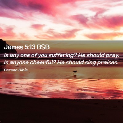 Picture 02 - James 5:13 BSB - Is any one of you suffering? He should pray. Is - Bible Verse Picture