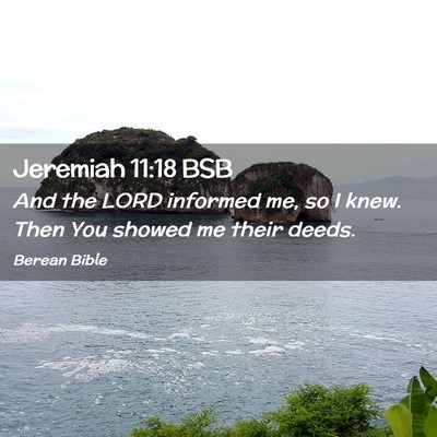 Picture 02 - Jeremiah 11:18 BSB - And the LORD informed me, so I knew. Then You - Bible Verse Picture