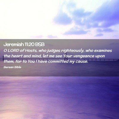 Picture 02 - Jeremiah 11:20 BSB - O LORD of Hosts, who judges righteously, who - Bible Verse Picture