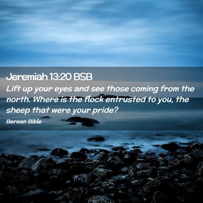 Picture 02 - Jeremiah 13:20 BSB - Lift up your eyes and see those coming from the - Bible Verse Picture