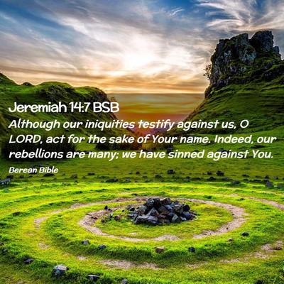 Picture 02 - Jeremiah 14:7 BSB - Although our iniquities testify against us, O - Bible Verse Picture