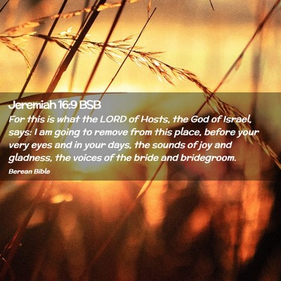 Picture 02 - Jeremiah 16:9 BSB - For this is what the LORD of Hosts, the God of - Bible Verse Picture