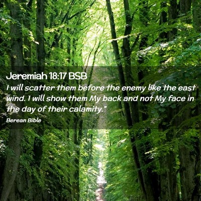 Picture 02 - Jeremiah 18:17 BSB - I will scatter them before the enemy like the - Bible Verse Picture