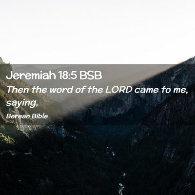Picture 02 - Jeremiah 18:5 BSB - Then the word of the LORD came to me, - Bible Verse Picture