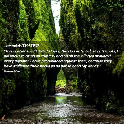 Picture 02 - Jeremiah 19:15 BSB - “This is what the LORD of Hosts, the God of - Bible Verse Picture