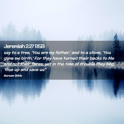 Picture 02 - Jeremiah 2:27 BSB - say to a tree, ‘You are my father,’ and to a - Bible Verse Picture