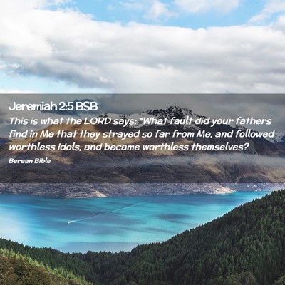 Picture 02 - Jeremiah 2:5 BSB - This is what the LORD says: “What fault did - Bible Verse Picture